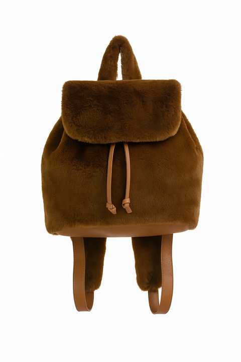GC Design Women's Baby Brown Wool Mini Backpack |GC Design in Lebanon