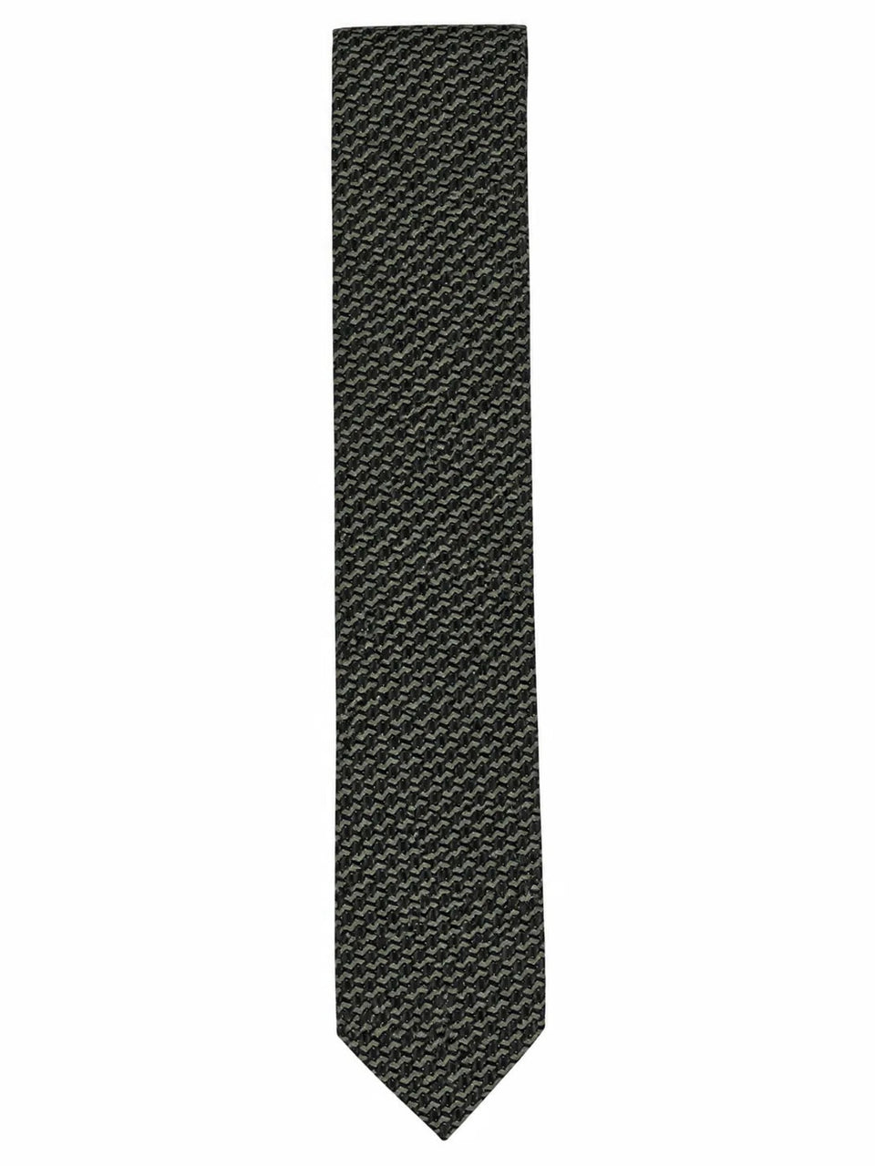 Alfani Men's Dark Olive Geometric Pattern Necktie |Alfani in Lebanon