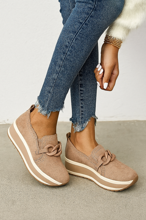 Mad Love Women's Beige Maryanne Platform Casual Shoes | Mad Love In Lebanon