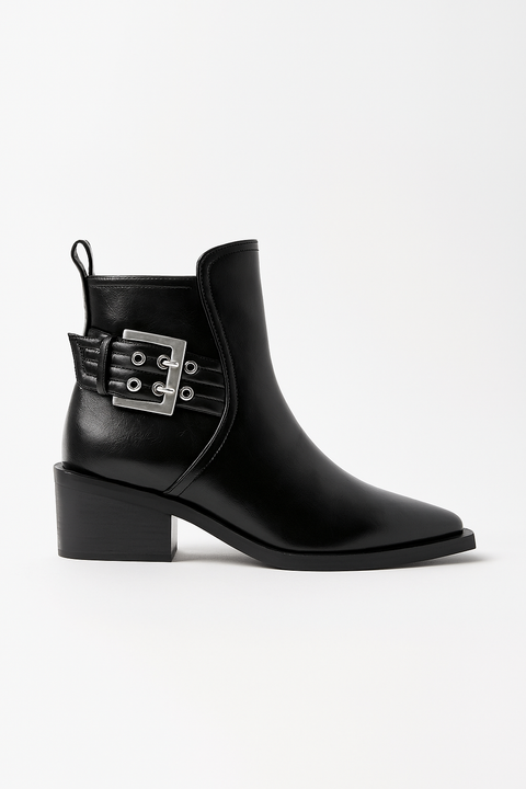 Wild Fable Women's Black Giovanna Buckle Western Ankle Boots | Wild Fable In Lebanon