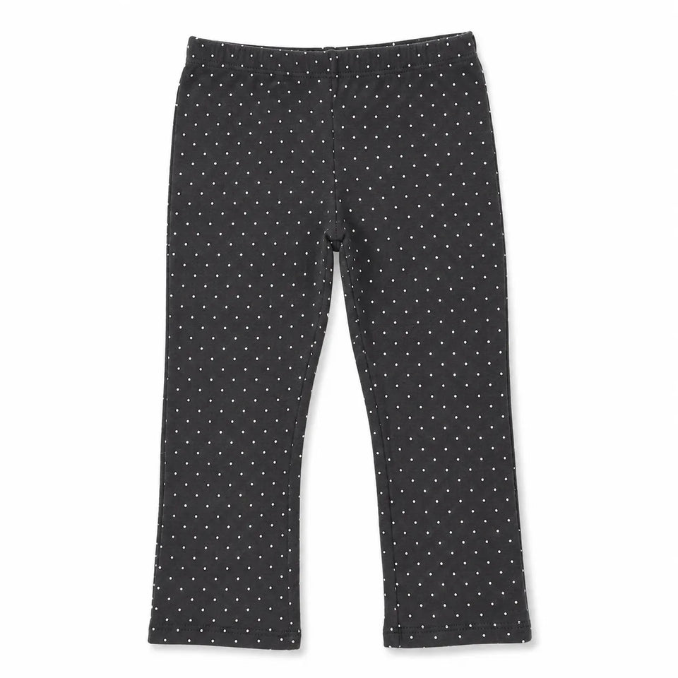 Kids Headquarter Girl's Charcoal Grey Dotted White Leggings| Kids Headquarter in Lebanon