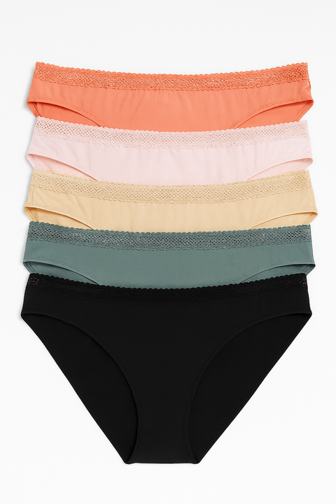 Dorina Women's 5 Pcs Coral/ Pink/ Beige/ Black/ Green Panties | Dorina In Lebanon
