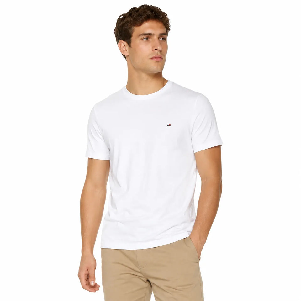 Tommy Hilfiger Unisex White Logo Embroidery Classic T-Shirt | Tommy Hilfiger In Lebanon