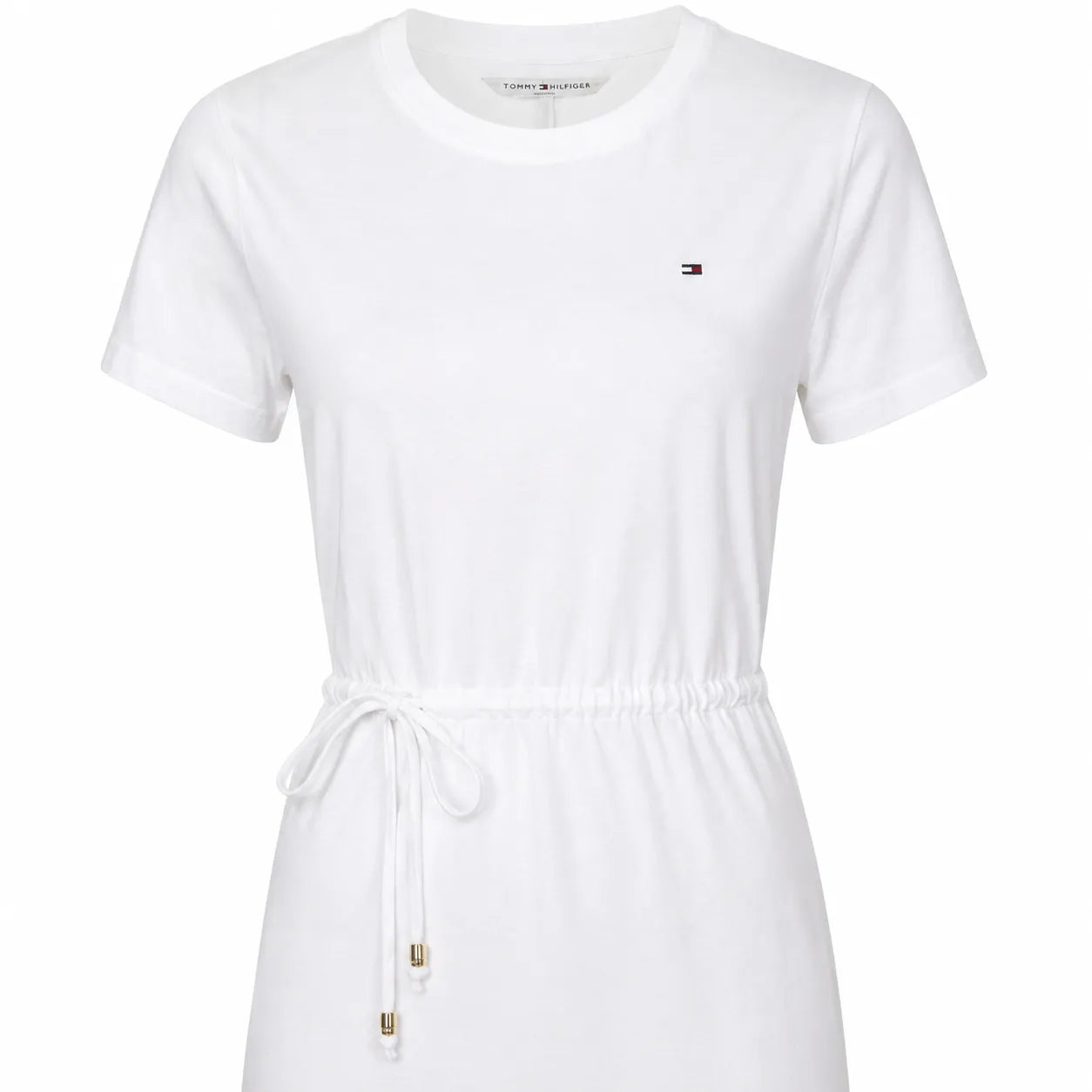 Tommy Hilfiger Women's White Drawstring Waist And Embroidered Logo Dress | Tommy Hilfiger in Lebanon