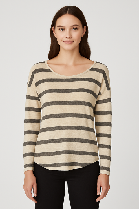 Mango Women's Beige Long Sleeve Blouse |Mango In Lebanon