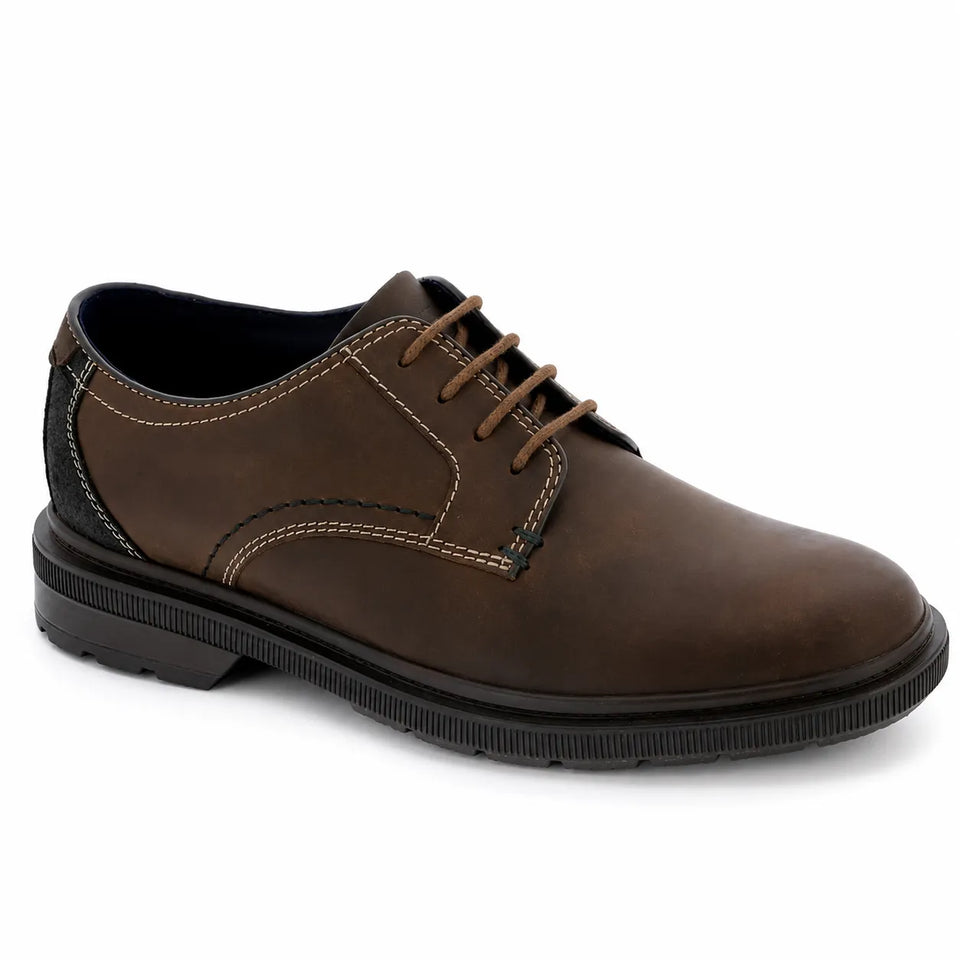 Clarks Men's Dark Brawn Leather Burchill Derby Beeswax Casual Shoes | Clarks In Lebanon