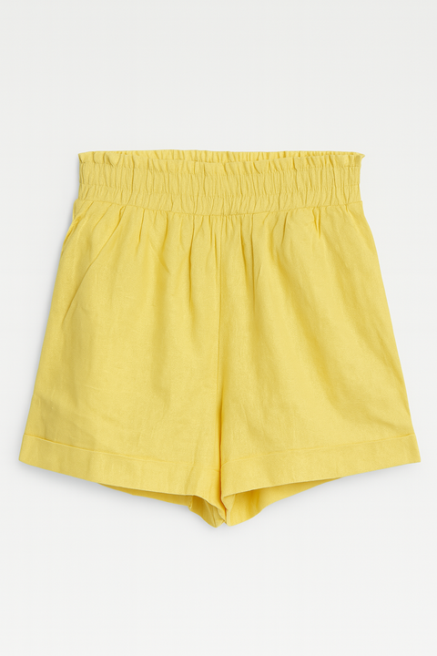 Forever 21 Women's Yellow Ruffled Short  |Forever 21 In Lebanon
