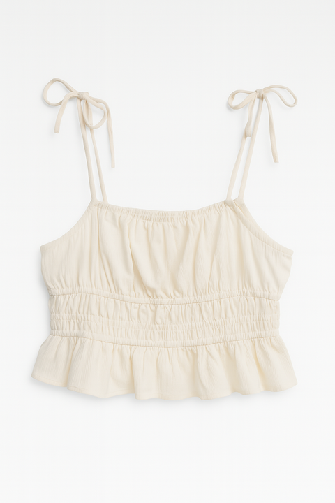 Forever 21 Women's Off White Spaghetti Sleeve Crop Top |Forever 21 In Lebanon