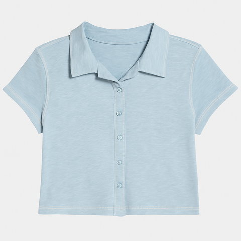 Forever 21 Women's Baby Blue Button T-Shirt |Forever 21 in Lebanon