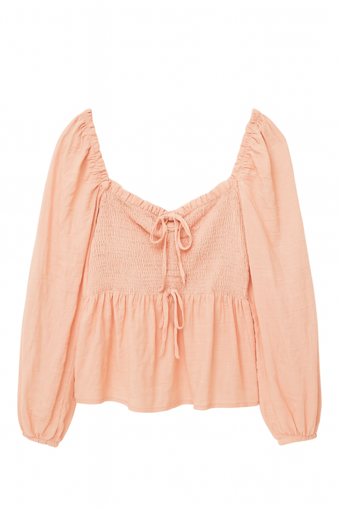 Forever 21 Women's Pink Long Sleeve Blouse |Forever 21 In Lebanon
