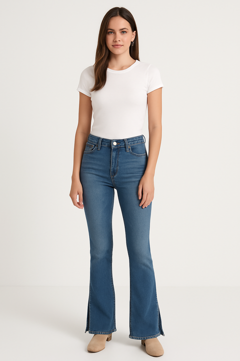 Forever 21 Women's Blue High Rise Boot Cut Jeans |Forever 21 In Lebanon