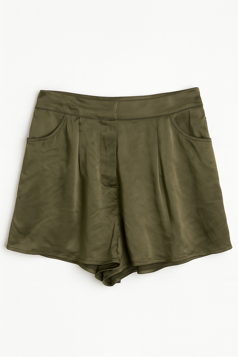 Forever 21 Women's Dark Green Satin Short |Forever 21 In Lebanon