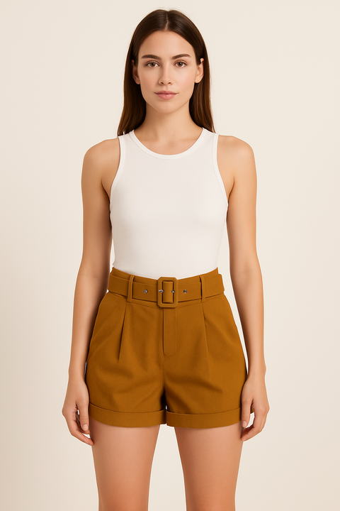 Forever 21 Women's Brown Belted Short | Forever 21 In Lebanon