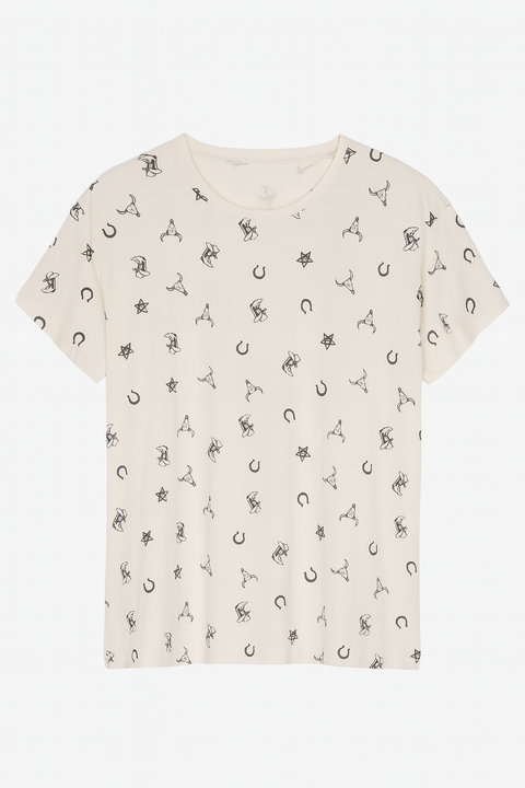 Mango Women's White Printed T-Shirt |Mango In Lebanon