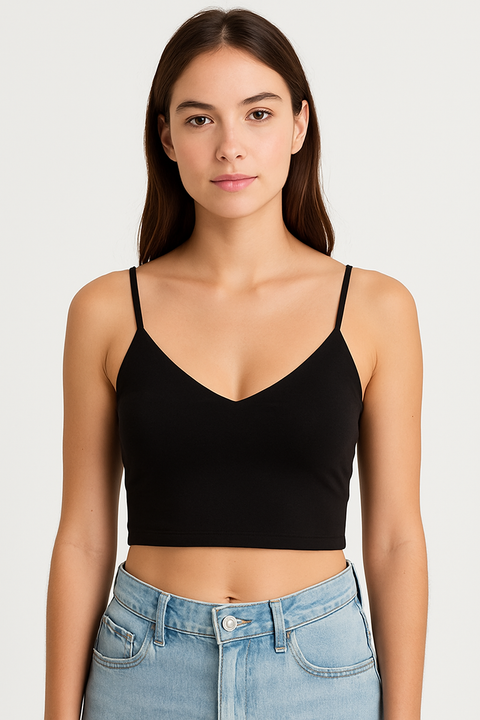 Forever21  Women's Black Cross Back Crop Top | Forever21 In Lebanon