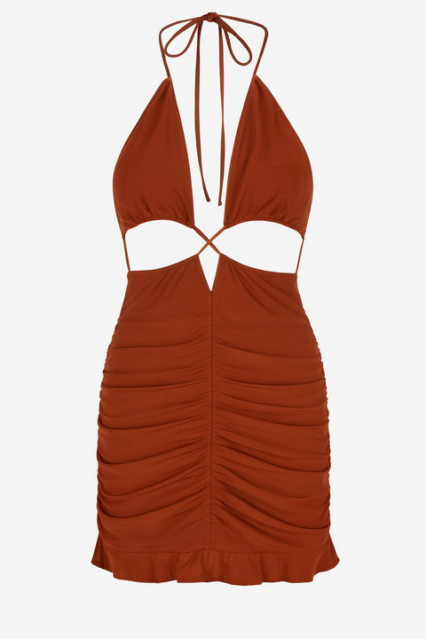Forever 21 Women's Brown Sleeveless Open Back Dress |Forever 21 In Lebanon