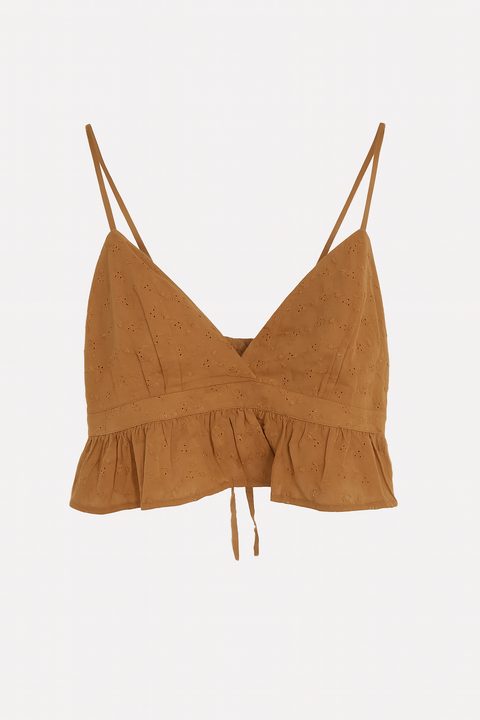 Forever 21 Women's Maple Eyelet Ruffle Halter Crop Top | Forever 21 In Lebanon