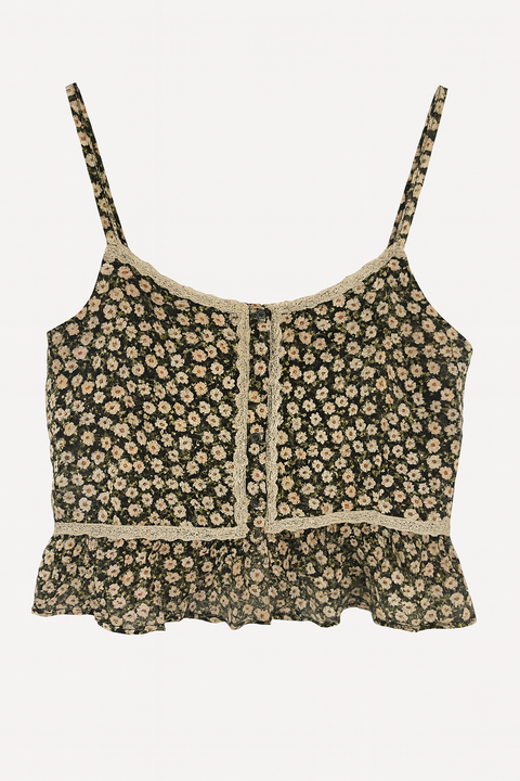 Forever 21 Women's Black Printed Sleeveless Crop Top | Forever 21 In Lebanon