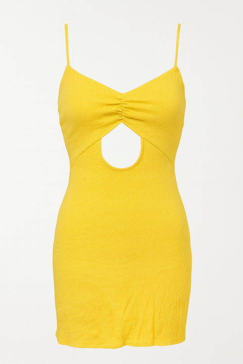 Forever 21 Women's Yellow Open Out Sleeveless Dress | Forever 21 In Lebanon
