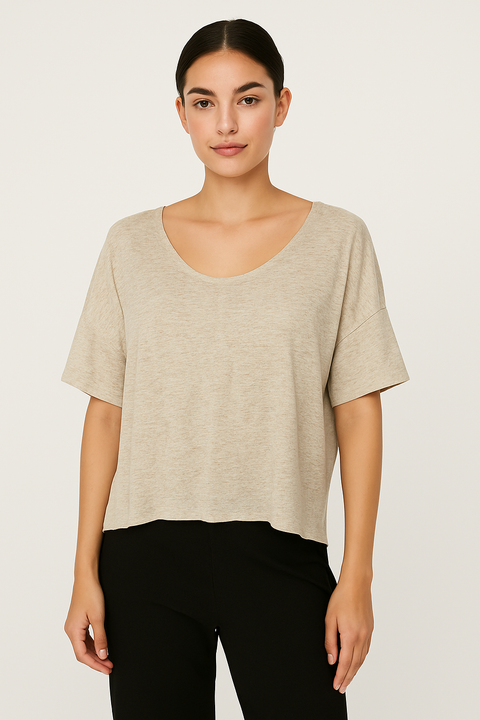 Mango Women's Beige Short Sleeve T-Shirt | Mango In Lebanon