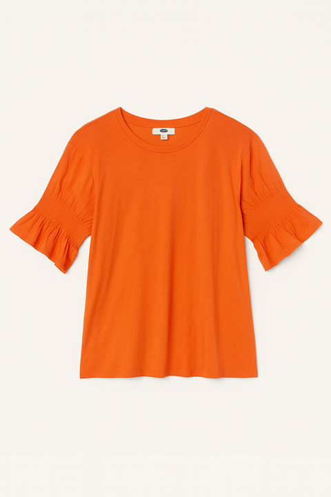 Mango Women's Coral 3/4 Sleeve T-Shirt |Mango In Lebanon