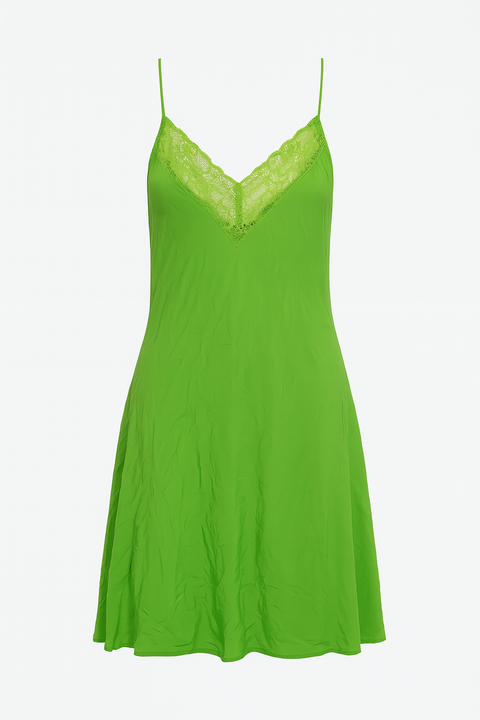 Mango Women's Green V-Neck Sleeveless Sleep Dress |Mango In Lebanon