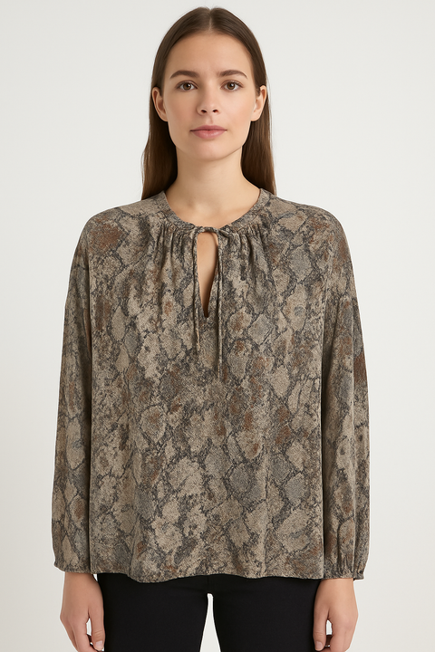 Mango Women's Grey Printed Blouse |Mango In Lebanon