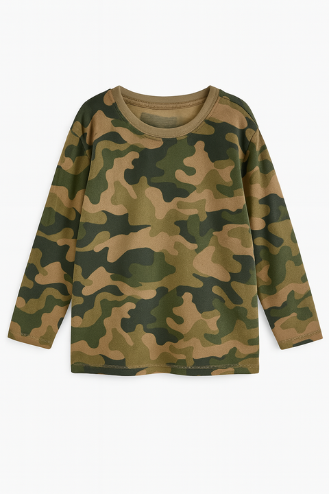 Lands' End  Boy's Green Camo Pajama 3-Piece Sleep Set  |Lands' End In Lebanon