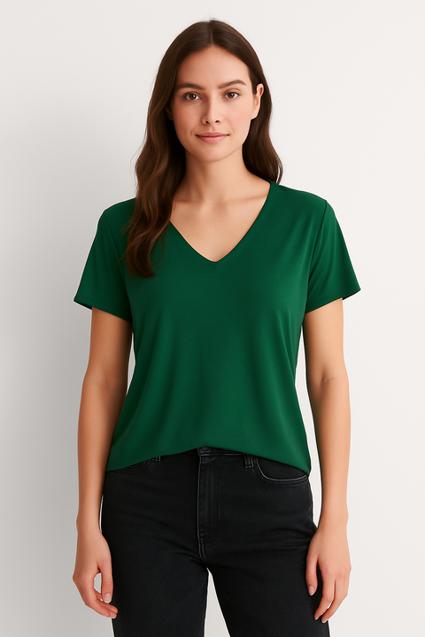 Zara Women's Green Short Sleeve Blouse | Zara in Lebanon