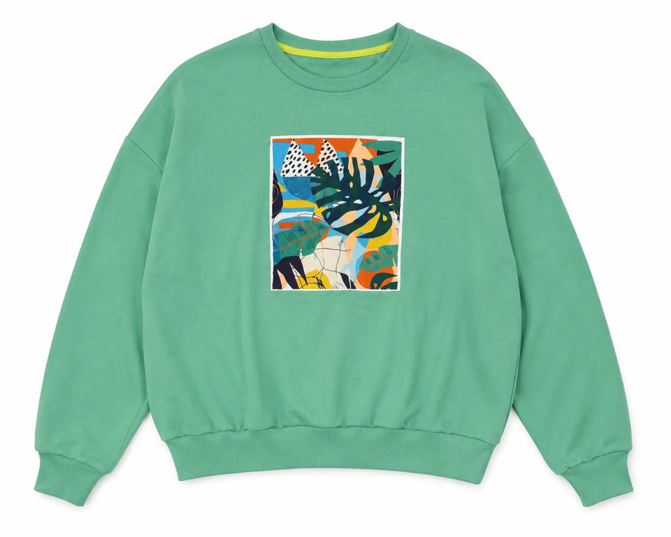 Reserved Boy's Green Graphic Printed Sweatshirt | Reserved in Lebanon