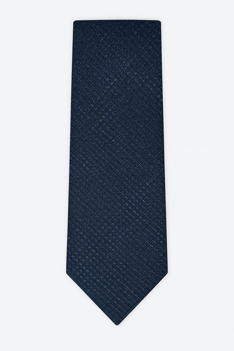 Alfani Men's Dark Blue Munroe Slim Glen Plaid Tie ABL284