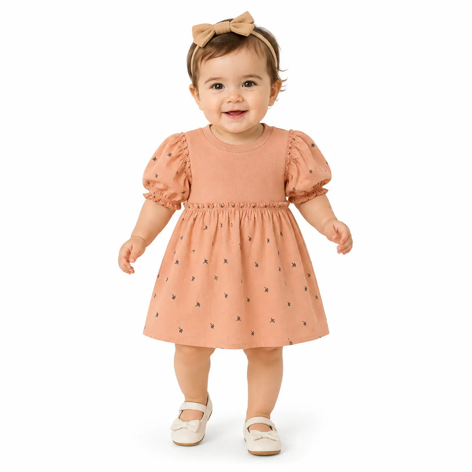 Zara BabyGirl'sDusty RoseWith Flowers in Black Dress| Zara in Lebanon