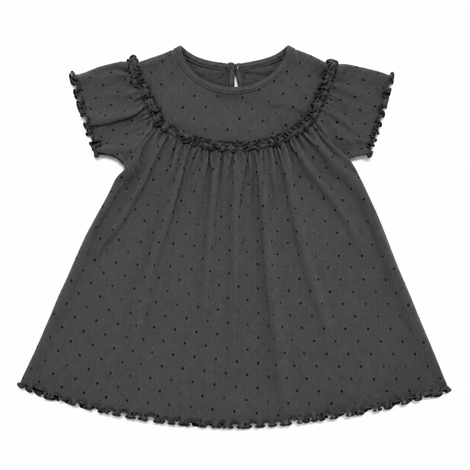 Zara Girl's Dark Grey With Ruffles DetailsDress| Zara in Lebanon