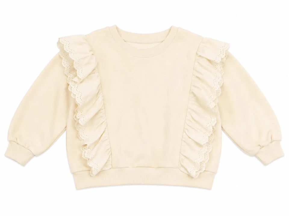Zara Girl's Cream With Ruffles Along The Sleeve Sweatshirt | Zara in Lebanon