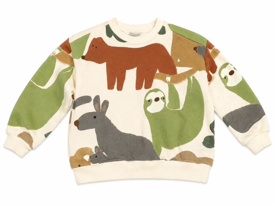 Zara Baby Boy's Light Beige Animal PrintedSweatshirt | Zara in Lebanon