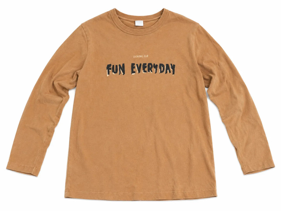 Zara Boy's Light Brown "Fun Everyday " Long Sleeve Blouse | Zara in Lebanon