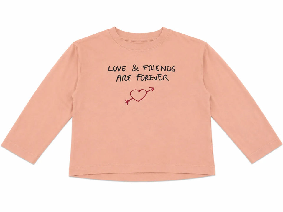 Zara Girl's Dusty Pink "Love Friend Forever " Printed Long Sleeve Blouse | Zara in Lebanon
