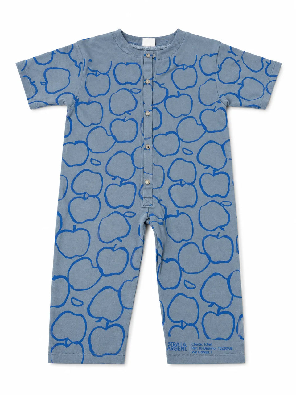 Zara Boy's Blue With Apples Printed Short Sleeve Overall| Zara in Lebanon