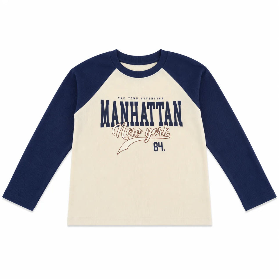 Zara Boy's Navy/Light Beige "New York " PrintedBlouse | Zara in Lebanon