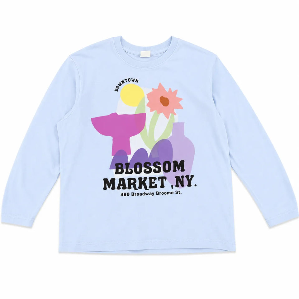 Zara Girl's Light Blue "Blossom Market ,NY " PrintedBlouse | Zara in Lebanon