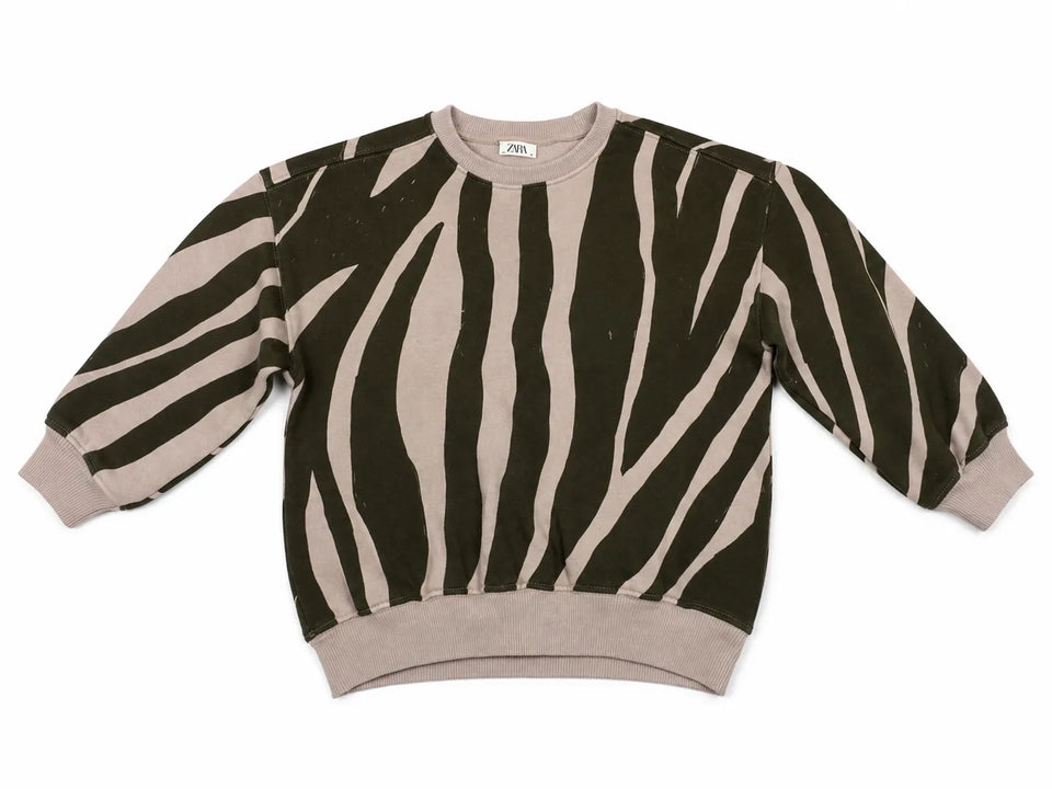 Zara Baby Girl's Olive Green /Light Grey Sweatshirt| Zara in Lebanon