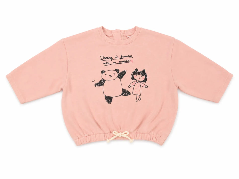 Zara Baby Girl's Light Pink " PandaDancing " Printed Sweatshirt | Zara in Lebanon