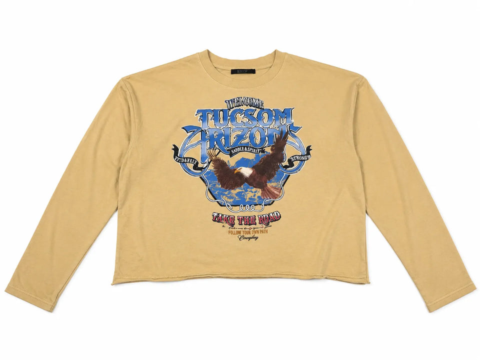 Fmoda Women's Beige Graphic PrintedLong Sleeve Blouse | Fmoda in Lebanon