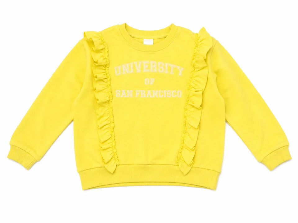 Zara Girl's Yellow With Ruffles Details Along The ShoulderSweatshirt | Zara in Lebanon