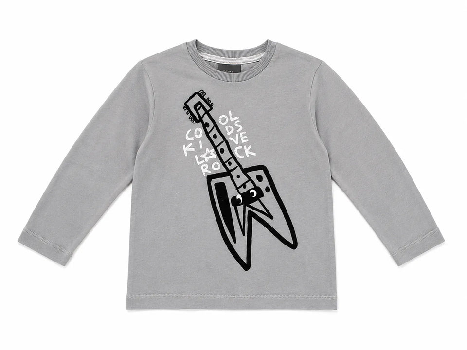 Zara Baby Boy's Light Grey An Electric Guitar Printed Long Sleeve Blouse | Zara in Lebanon