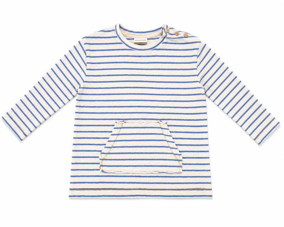 Zara Baby Boy'sOff White /Blue Striped With Crew NeckLong Sleeve Blouse | Zara in Lebanon