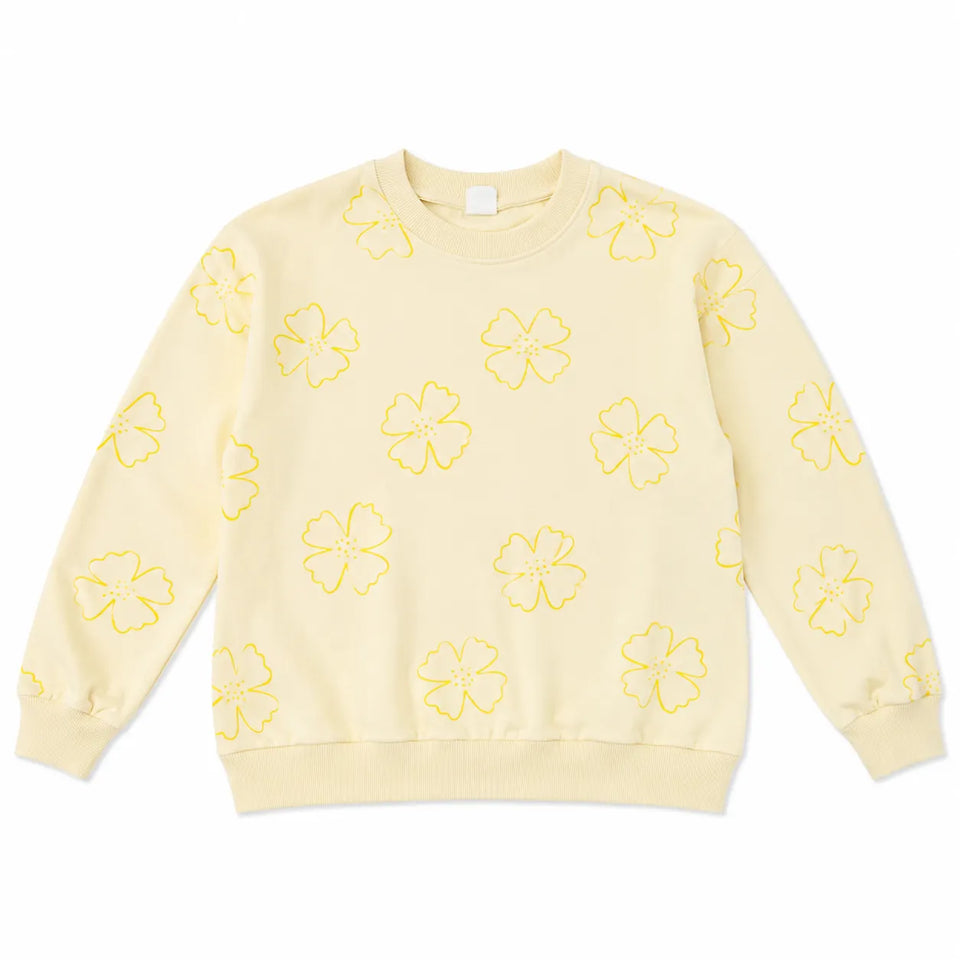 Zara Baby Girl's Light Yellow With Flowers PrintedSweatshirt | Zara in Lebanon