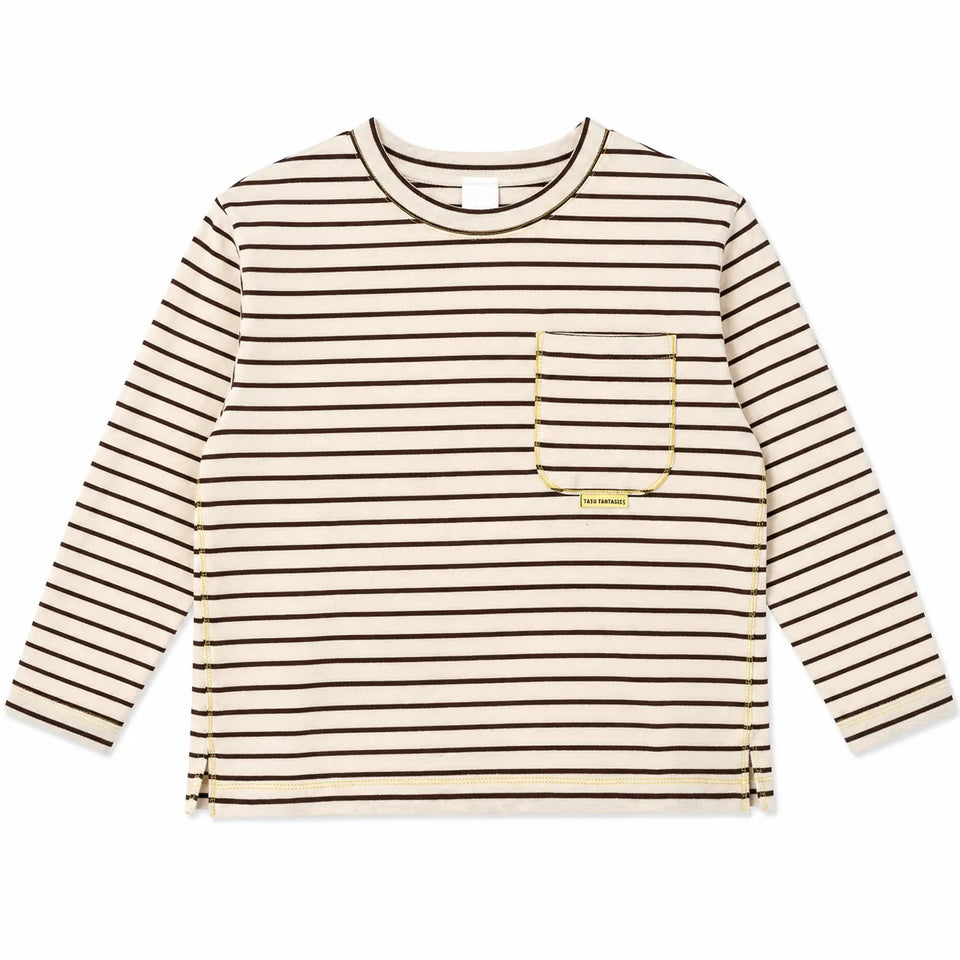 Zara Boy's Beige Striped Brown With PocketLong SleeveBlouse | Zara in Lebanon