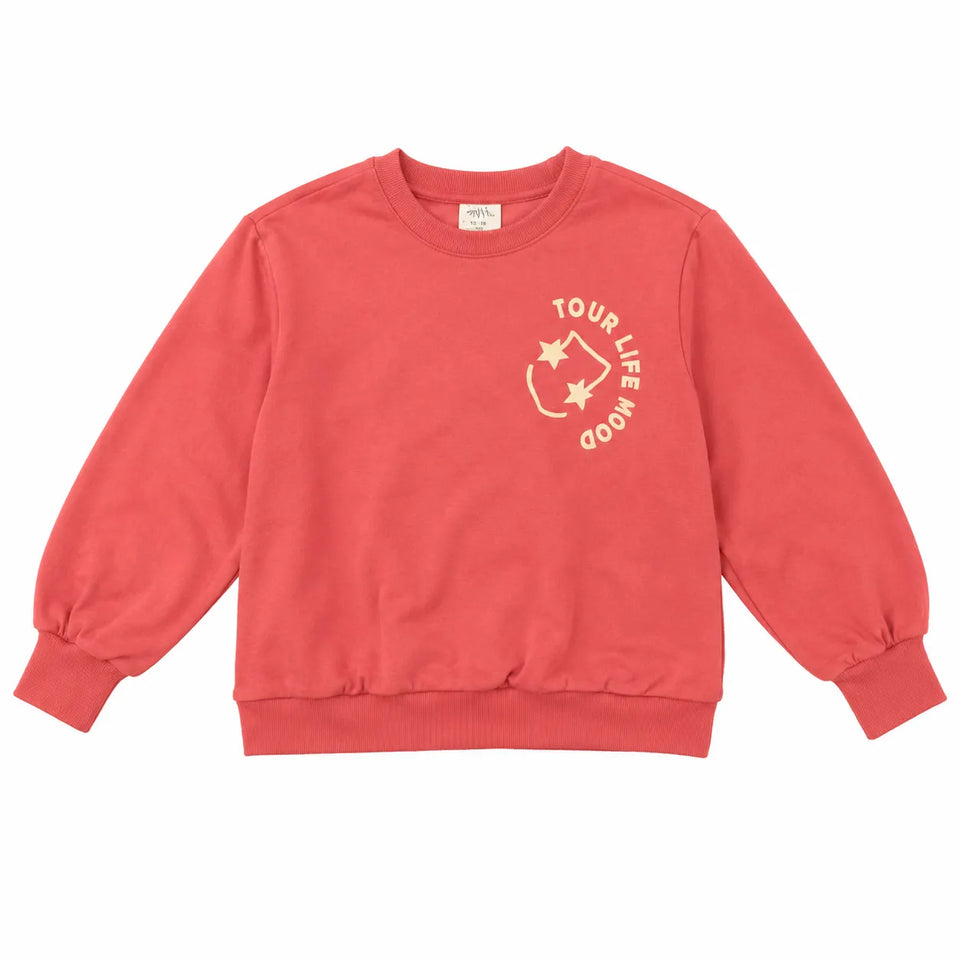 Zara Girl's CoralWith " Tour Life Mood " Printed Sweatshirt | Zara in Lebanon