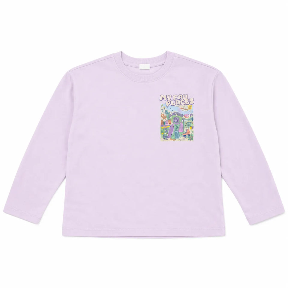 Zara Girl's Light Purple With A Graphic Printed PlaceBlouse | Zara in Lebanon